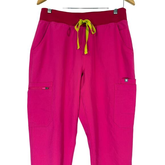 FIGS Yola Skinny Scrub Pants Shocking Pink Sz L W23SW2019 - Picture 4 of 11